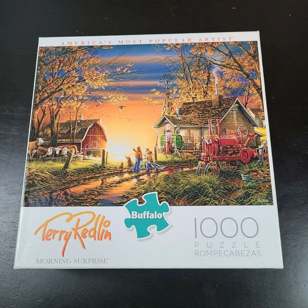 Buffalo 1000 Piece Puzzle Morning Sunrise Surprise Farm Terry Redlin COMPLETE
